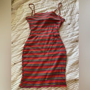 Windsor 90’s mini dress, multicolored stripe, size small